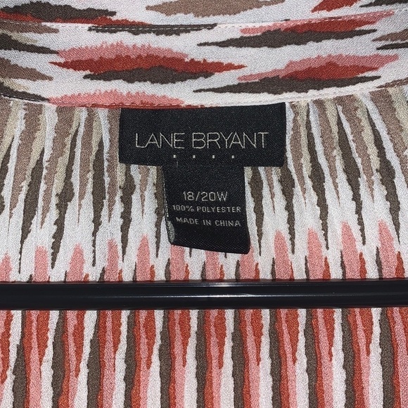 Lane Bryant Boho Accordion Pleat Collared V-Neck Button Down Shirt Size 18 - Picture 6 of 11